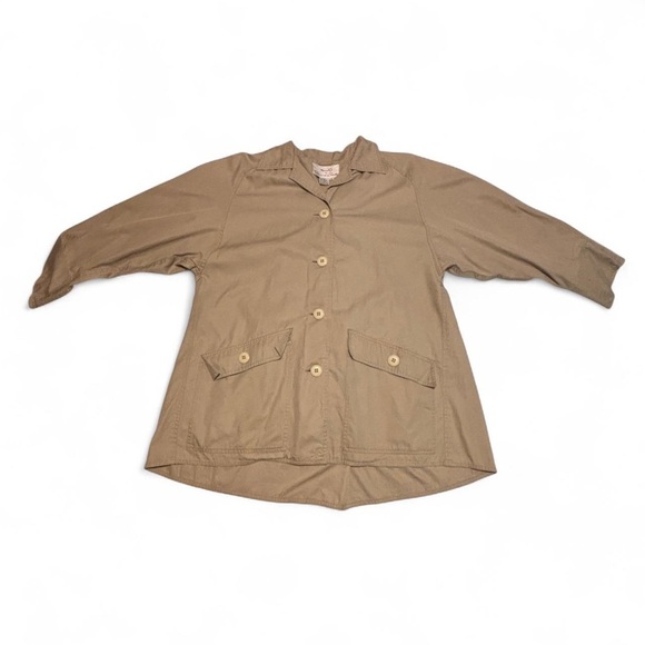 VTG Miss O Oscar de la Renta Jacket Sz 6 Lightweight Boxy 3/4 Sleeve Chore Coat - Picture 6 of 8